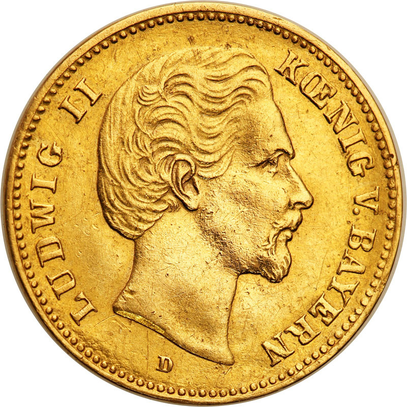 Niemcy, Bawaria. Ludwik II. 5 marek 1877 D, Monachium